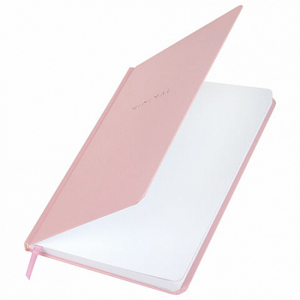 Блокнот с резинкой в клетку 96 л., А5 145х203 мм, твердая обложка, BRAUBERG, "Minimal", розовый, 116319