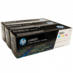 Картридж лазерный HP (CF370AM) LaserJet Pro 300 M375/M475, №305A, оригинальный, КОМПЛЕКТ 3 цвета по 2600 страниц