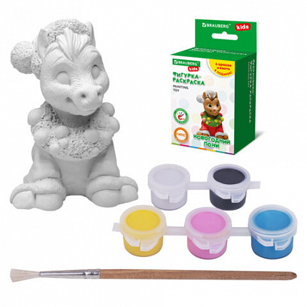 ФИГУРКА ИЗ ГИПСА с красками и кистью для росписи, ассорти, BRAUBERG KIDS, 665203