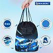 Мешок для обуви BRAUBERG PREMIUM, карман, подкладка, светоотражайка, 43х33 см, "Ночная гонка", 272425