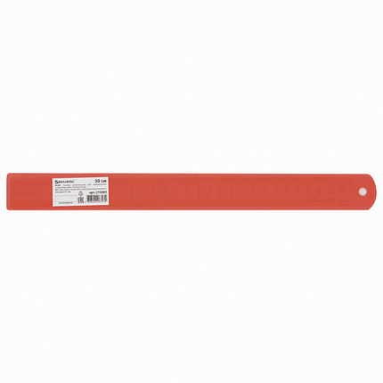 Линейка металлическая 30 см, BRAUBERG, европодвес, 210381