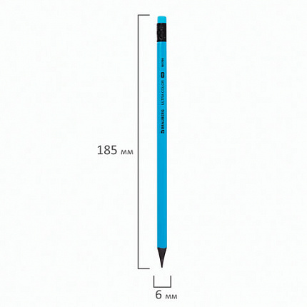 Набор карандашей чернографитных BRAUBERG "ULTRA COLOR" 4 шт., HB, с ластиком, пластиковые, 181709