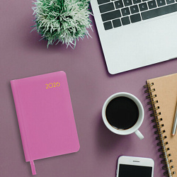 Ежедневник датированный 2026, МАЛЫЙ ФОРМАТ 100х150 мм, А6, BRAUBERG "Select", балакрон, розовый, 117262