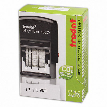 Датер-мини месяц цифрами, оттиск 22х4 мм, синий, TRODAT 4820 BANK, корпус черный, 82498