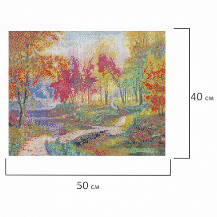 Картина стразами(алмазная мозаика), 40х50см, ОСТРОВ СОКРОВИЩ "Осень в старом парке", без подрамника, 663868