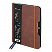 Ежедневник датированный 2026, А5, 151х213 мм, BRAUBERG "Note", под кожу, держатель для ручки, коричневый, 117515