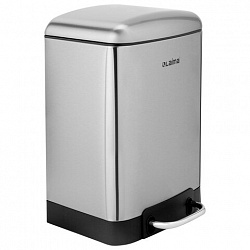Ведро мусорное с педалью 6 л, крышка с доводчиком, стальное, БЕЗ ОТПЕЧАТКОВ, LAIMA ULTRA, 701567