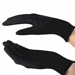 Перчатки нитриловые смотровые SFM Supersoft N136, Германия, 100 пар (200 штук), размер 8-9, L (большой), черные