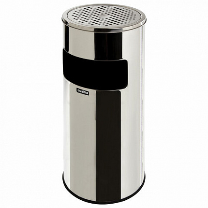 Урна с пепельницей 27 литров, 600х250 мм, нержавеющая сталь, зеркальная, LAIMA PROFESSIONAL, 606299