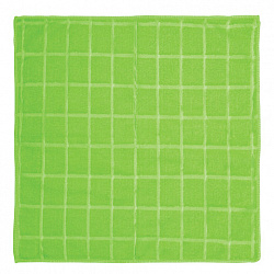 Салфетки из МИКРОФИБРЫ универсальные 40х40 см, КОМПЛЕКТ 3 шт., КЛЕТКА, зеленые, 220 г/м2, ЛЮБАША, 603948