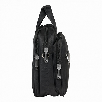 Сумка-портфель BRAUBERG с отделением для ноутбука 15-16", "Quantum", 2 отделения, черная, 41х31х15 см, 240508