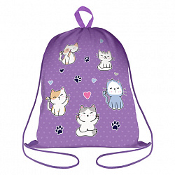 Мешок для обуви BRAUBERG KIDS, с петлей, 42х34 см, "Игривые котята", 272413