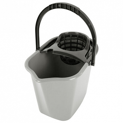 Ведро 10 л для уборки КОМПЛЕКТ с ОТЖИМОМ для веревочных и ленточных МОПов, 24х35х24 см, YORK, 70020