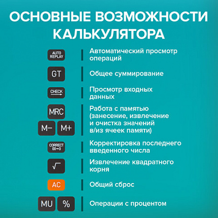 Калькулятор карманный BRAUBERG CX-102C-BK (76x126 мм), 12 разрядов, двойное питание, ЧЕРНЫЙ, 272647