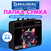 Папка на молнии с ручками BRAUBERG А4, 1 отделение, пластик, 80 мм, "Ловец бабочек", 272165