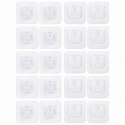 Крючки-кронштейны самоклеящиеся 6х6 см, КОМПЛЕКТ 10 шт., акриловый клей, LAIMA Home, 608794