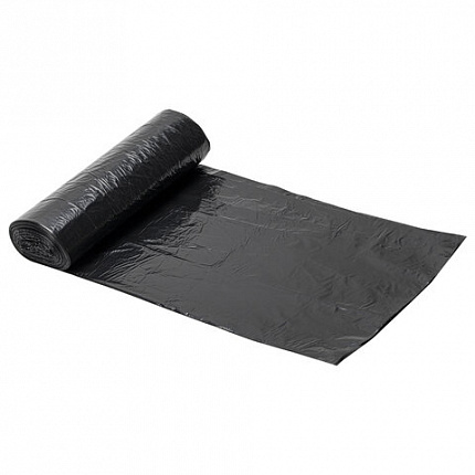 Мешки для мусора 190 л черные в рулоне 10 шт., ПВД 23 мкм, 90х120 см, ЛЮБАША "эконом ПЛЮС", 607681