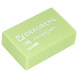Ластики BRAUBERG "Pastel Soft" НАБОР 12 шт., размер ластика 31х20х10 мм, экологичный ПВХ, 229598