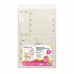 Конструктор, кормушка для птиц, сборная модель "Рябинка", 20х17х13 см, фанера, BAMBOX (БАМБОКС), 666180