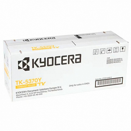 Тонер-картридж KYOCERA (TK-5370Y) ECOSYS PA3500cx/MA3500cix/MA3500cifx, желтый, оригинальный, ресурс 5000 страниц, 1T02YJANL0