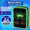 Пенал BRAUBERG, 3 отделения, полиэстер, 21х14 см, "Ночной воин", 272333