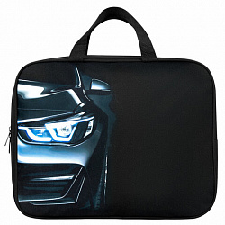 Папка на молнии с ручками BRAUBERG KIDS А4, 1 отделение, полиэстер, 80 мм, "Dark car", 273315