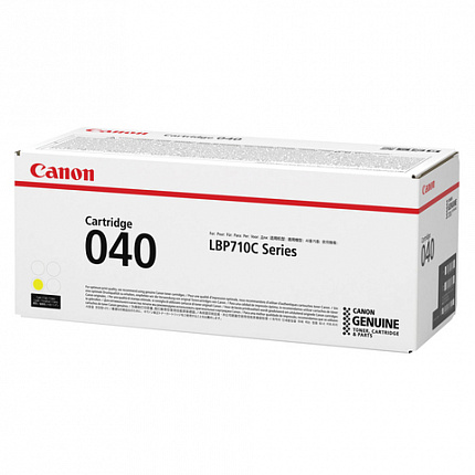 Картридж лазерный CANON (040Y) i-SENSYS LBP710Cx/LBP712Cx, оригинальный, желтый, ресурс 5400 страниц, 0454C001