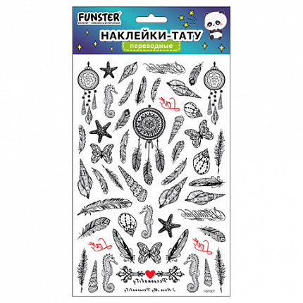 Наклейки-тату переводные "Ассорти", 29х15,5 см, ассорти 12 видов, FUNSTER (ФАНСТЕР), 666106