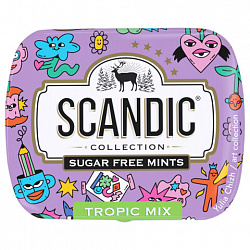 Драже освежающие SCANDIC без сахара со вкусом "Тропический микс", 14 г