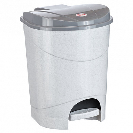Ведро мусорное с КРЫШКОЙ и ПЕДАЛЬЮ 19 литров, 39х30,5х30,5 см, серое, IDEA, М2892