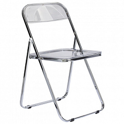 Стул складной прозрачный BRABIX "Style CF-015", хромированный каркас, пластик, 533250