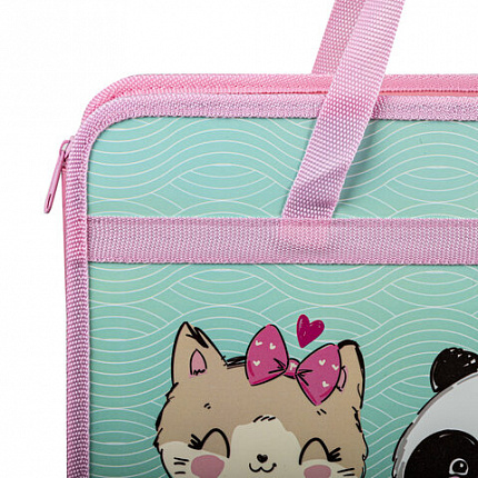 Папка на молнии с ручками BRAUBERG А4, 1 отделение, пластик, 80 мм, "BEST PALS", 271467