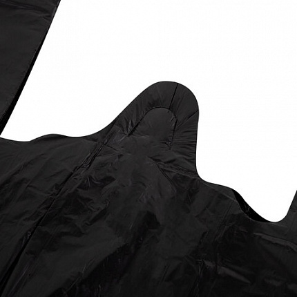 Пакет "майка" КОМПЛЕКТ 100 штук, 28+15х55, ПНД черный, 15 мкм, LAIMA, 700788