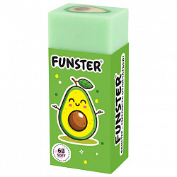 Ластики FUNSTER (ФАНСТЕР) "AVOCADO", НАБОР 3 штуки, 50х21х16 мм, прямоугольные, картонный держатель, экологичный ПВХ, блистер, 272724