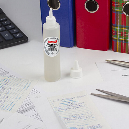 Клей канцелярский силикатный BRAUBERG "Classic" (для бумаги, картона) 110 г, 224599