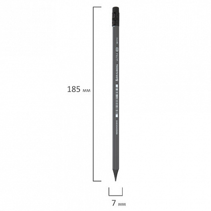 Карандаш чернографитный BRAUBERG "ULTRA", 1 шт., HB, с ластиком, пластиковый, 181711