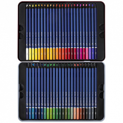 Карандаши художественные цветные акварельные, 48 цветов, 4 мм, металлический кейс, BRAUBERG ART PREMIERE, 181924