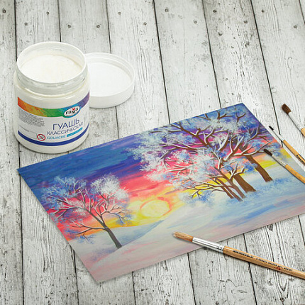 Гуашь 1 шт. ГАММА классическая 500 мл, белила титановые, 221060501