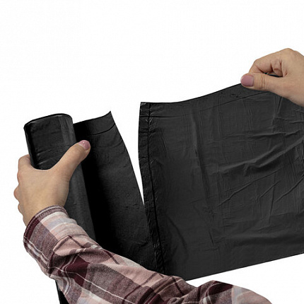 Мешки для мусора 160 л, черные, в рулоне 10 штук, особо прочные, ПВД 70 мкм, 90x110 см, LAIMA, 702675