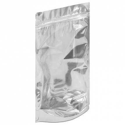 Пакеты дой-пак с замком ZIP LOCK, металлизированная + прозрачная стенка, 200х300 + 50 мм, КОМПЛЕКТ 100 штук, 70 мкм, BRAUBERG, 700687