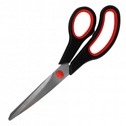 Ножницы 230 мм, бюджет, резиновые вставки, черно-красные, STAFF ECO, 238946