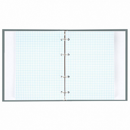 Тетрадь на кольцах А5 175х215 мм, 120 л., твердый картон, матовая ламинация, клетка, BRAUBERG "Minimal grey", 404996