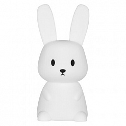 Ночник силиконовый LED "Ушастый Заяц" 94x92x202 мм, белый свет/RGB, таймер, USB, аккумулятор 1200 мАч, DASWERK (ДАСВЕРК), 238939
