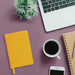 Ежедневник датированный 2026, МАЛЫЙ ФОРМАТ 100х150 мм, А6, BRAUBERG "Select", балакрон, желтый, 117261