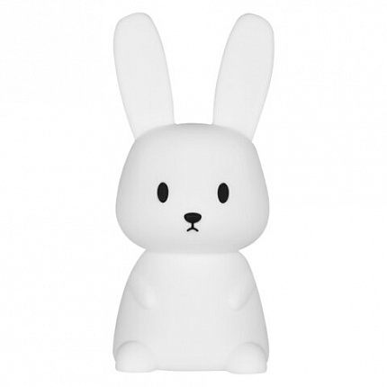 Ночник силиконовый LED "Ушастый Заяц" 94x92x202 мм, белый свет/RGB, таймер, USB, аккумулятор 1200 мАч, DASWERK (ДАСВЕРК), 238939