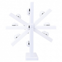 Зеркало для макияжа гримерное, 6 LED-ламп, 3 режима свечения, размер 21х29 см, работа от USB или 4хAA, цвет белый, WBZ (ВБЗ), 609334