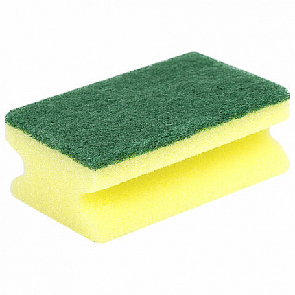 Губки для посуды 9,6х6,4х4 см, КОМПЛЕКТ 2 шт., MAXI, поролон с абразивным слоем, профильные, LAIMA К0015, 601557