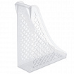 Лоток вертикальный для бумаг BRAUBERG ECO, 240х80х290 мм, сетчатый, прозрачный, 239016