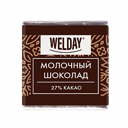Шоколад порционный высшего качества WELDAY (ВЭЛДЭЙ) "Молочный 27%", 800 г (160 плиток по 5 г), пакет, 622406
