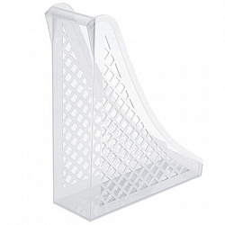 Лоток вертикальный для бумаг BRAUBERG ECO, 240х80х290 мм, сетчатый, прозрачный, 239016